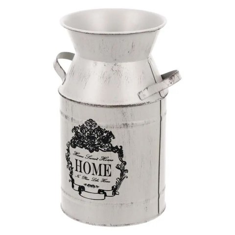 Wazon rustykalny HOME 10x19 cm, metalowa beczułka w stylu vintage, szary z efektem postarzanego metalu. Wazon rustykalny HOME 10x19 cm, metalowa beczułka w stylu vintage, szary z efektem postarzanego metalu.