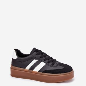 Black White Platform Sneakers MIREA Women’s Retro Low-Top Gum Sole EU 36–40