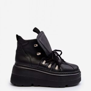 Black Platform Boots LUXIA Women’s High-Top Chunky Lace-Up EU 36–40