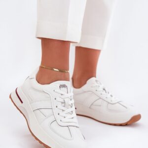 ELARA Women’s Sneakers – White, Sporty Retro Style, Gum Sole, Sizes 36–40