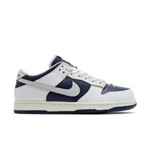 Nike Dunk Low FD8775-100 – White Navy Leather Men’s Retro Basketball-Inspired Lifestyle Sneakers